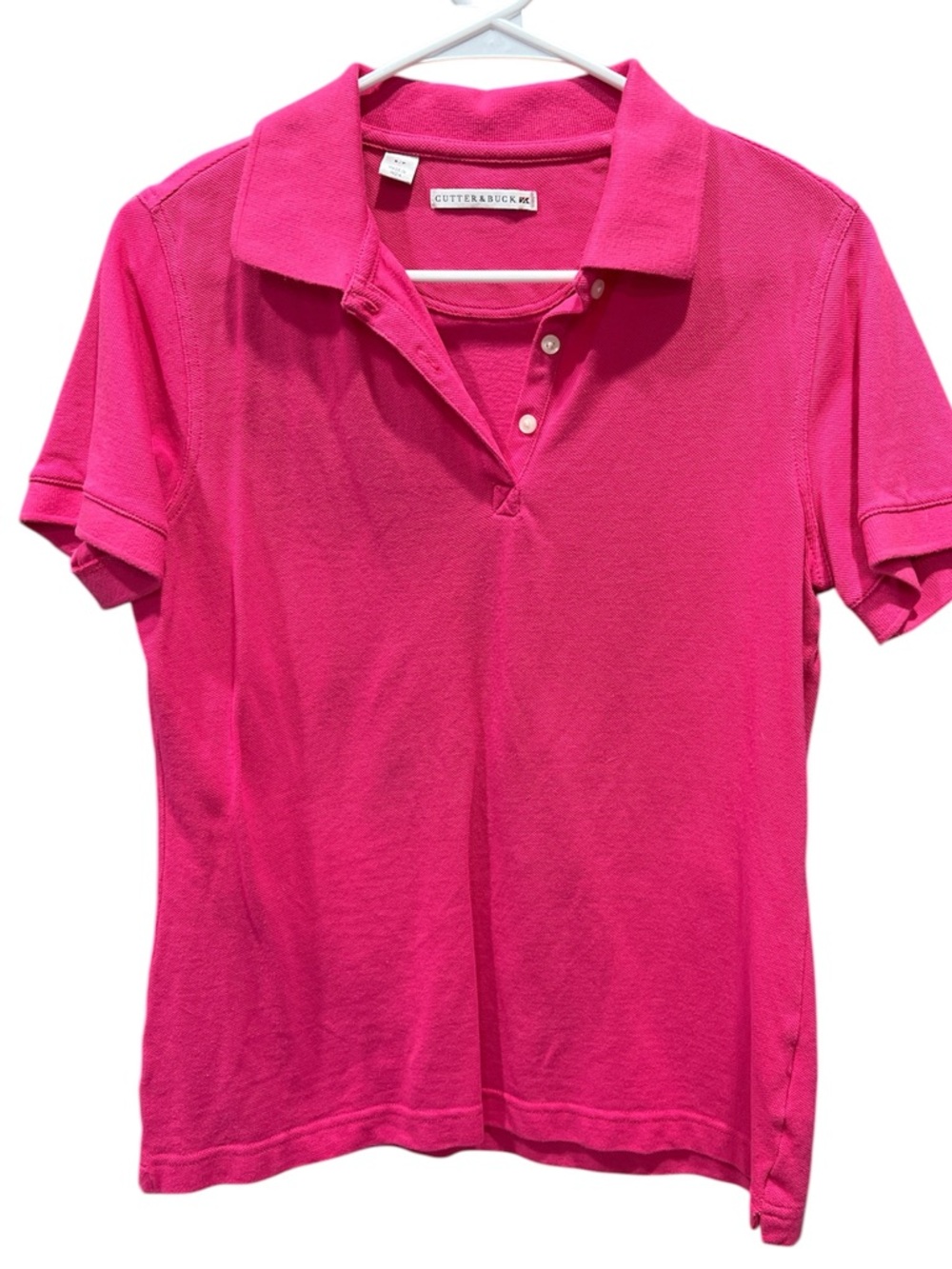 Cutter & Buck Hot Pink Short-Sleeve Button Polo